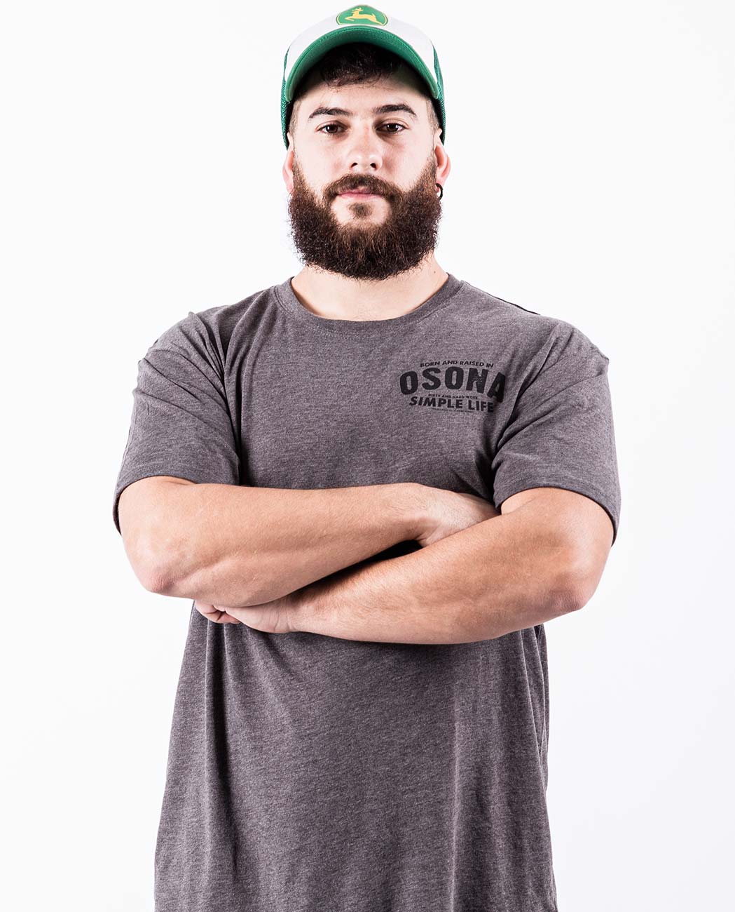 Camiseta manga corta gris jaspeado Osona